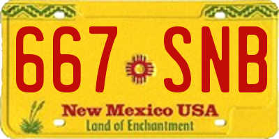 NM license plate 667SNB