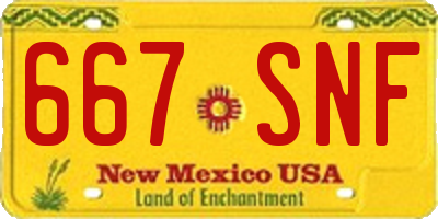 NM license plate 667SNF