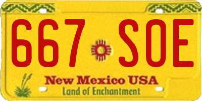 NM license plate 667SOE
