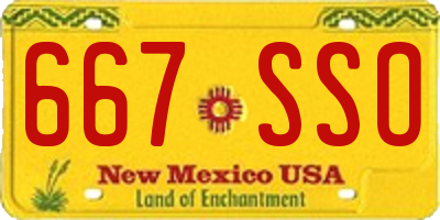 NM license plate 667SSO