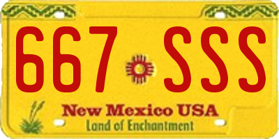NM license plate 667SSS