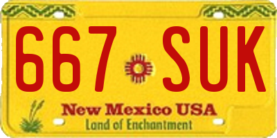 NM license plate 667SUK