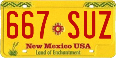 NM license plate 667SUZ