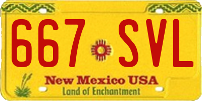 NM license plate 667SVL