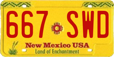 NM license plate 667SWD