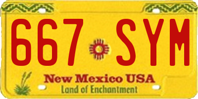 NM license plate 667SYM