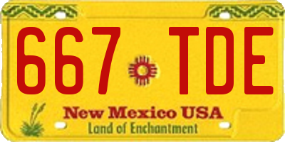 NM license plate 667TDE
