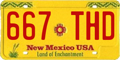 NM license plate 667THD