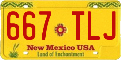 NM license plate 667TLJ