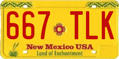 NM license plate 667TLK