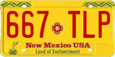 NM license plate 667TLP