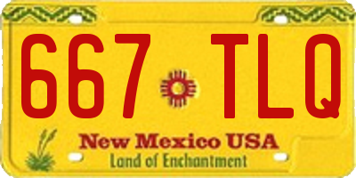 NM license plate 667TLQ