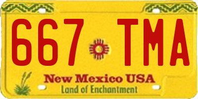 NM license plate 667TMA
