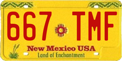 NM license plate 667TMF