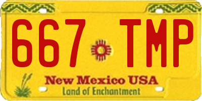 NM license plate 667TMP