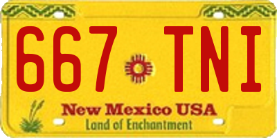 NM license plate 667TNI