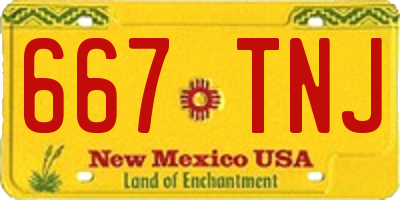 NM license plate 667TNJ