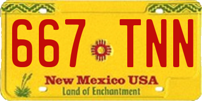 NM license plate 667TNN