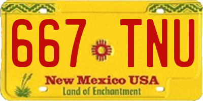 NM license plate 667TNU