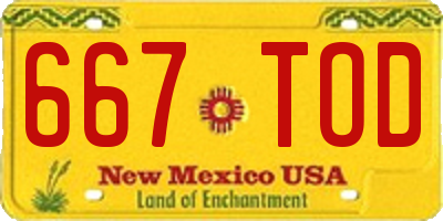 NM license plate 667TOD