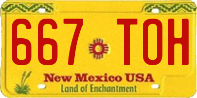 NM license plate 667TOH