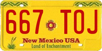 NM license plate 667TOJ