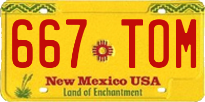 NM license plate 667TOM