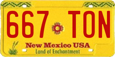 NM license plate 667TON