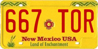 NM license plate 667TOR