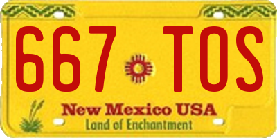 NM license plate 667TOS