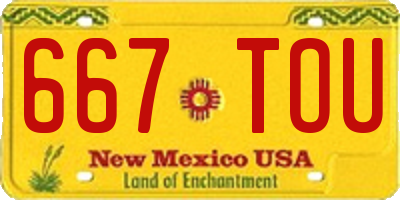 NM license plate 667TOU