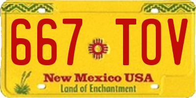 NM license plate 667TOV