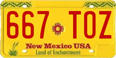NM license plate 667TOZ