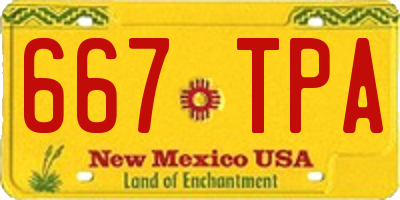 NM license plate 667TPA