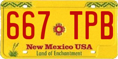 NM license plate 667TPB