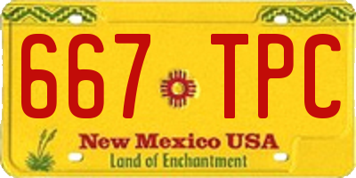 NM license plate 667TPC