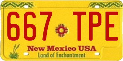 NM license plate 667TPE