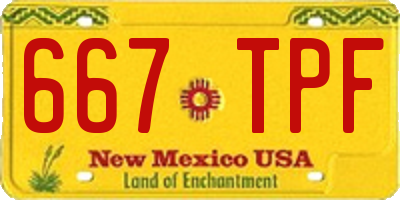NM license plate 667TPF