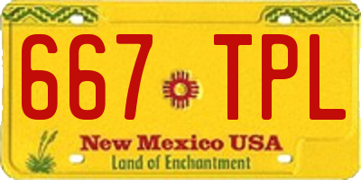 NM license plate 667TPL