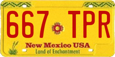 NM license plate 667TPR