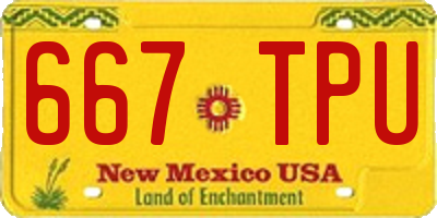 NM license plate 667TPU