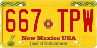 NM license plate 667TPW