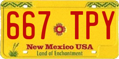 NM license plate 667TPY