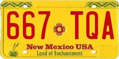 NM license plate 667TQA