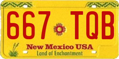 NM license plate 667TQB