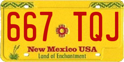 NM license plate 667TQJ