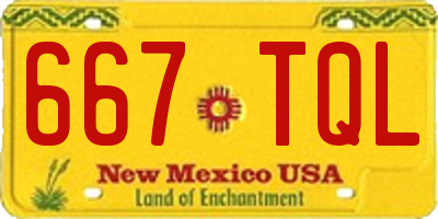 NM license plate 667TQL
