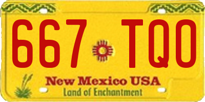 NM license plate 667TQO