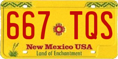 NM license plate 667TQS