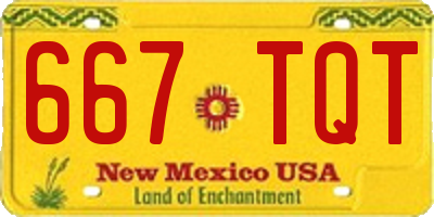 NM license plate 667TQT